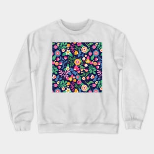 Floral Soft Pattern Crewneck Sweatshirt